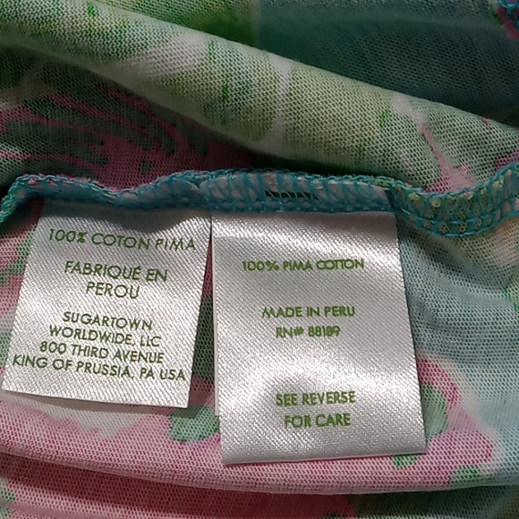 LILLY PULITZER Womens XS Floral Dress Stretch Used Preowned Summer COTTON - Picture 8 of 10